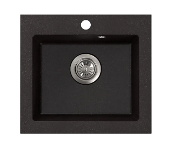 Мойка гранит FOSTO FG 48-44 (искристый черный 405)  кварц с сифоном  снято с производства!!