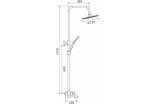 Душ. система SHEVANIK черная S8736H