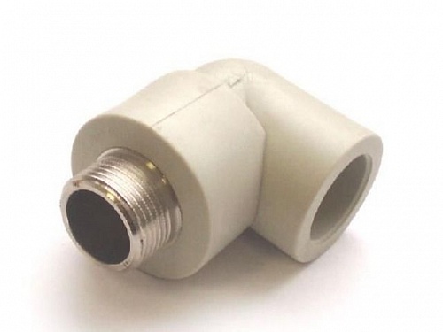 Колено  25*3/4"нар.рез. серый (10/100) ПРО АКВА (PA27014PG)