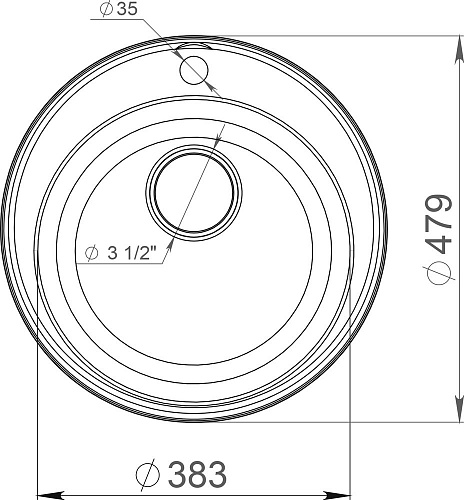 Мойка комп. GRANFEST QUARZ GF-Z-08  (d480мм) белый