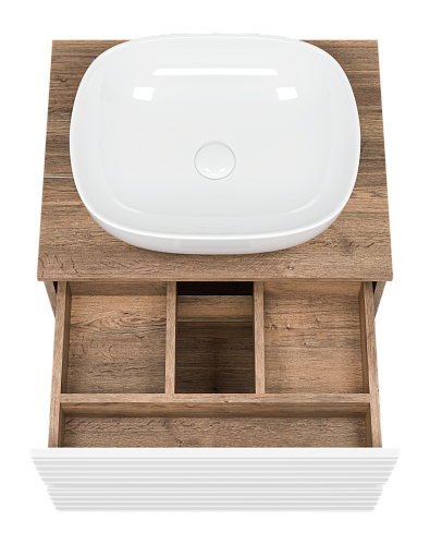 Тумба 60 "Dakota-60" подвесная белый/дуб MISTY