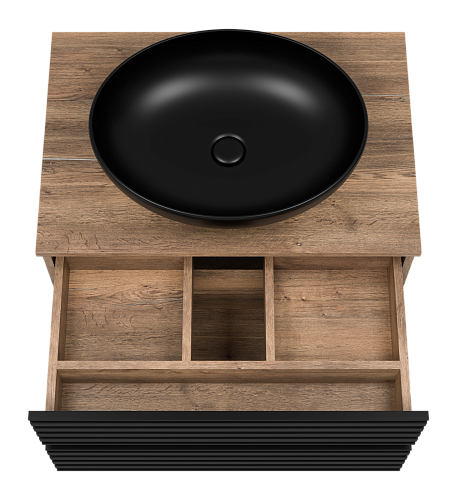 Тумба 70 "Dakota-70" подвесная черный кварц/дуб MISTY