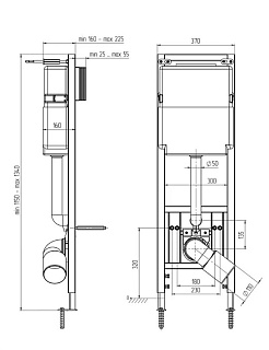 Система инсталляции д/унитаза  АниПласт "Компакт" БЕЗ КНОПКИ  WC1310 