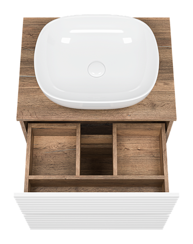 Тумба 60 "Dakota-60" напольная 2 ящ. белый/дуб MISTY