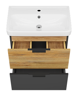 Комплект мебели 60 "Форест-60"  подвесная 2 ящ. Дуб Вотан / Антрацит MISTY (ум.Томь-60)