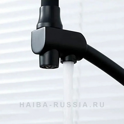 Смеситель д/кухни Haiba HB76855-7 под фильтр силикон.излив черный 