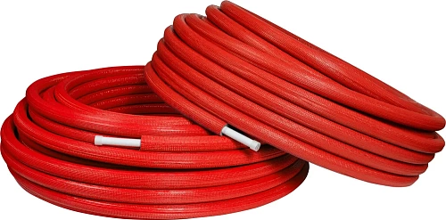Труба 16х2.0 в красной изол.(бухта 10 м)  K-FLEX SOLID ISOLINE R 6 PERT II/Al/PERT II(распродажа, сейчас только по 100м) 
