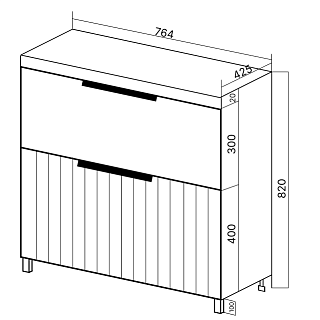 Комплект мебели 80 "Сицилия-80" напольная 2 ящ. капучино VIANT (ум.MODUO-80)