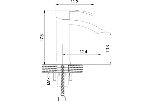 Смеситель д/раковины ROSE черный R1501H