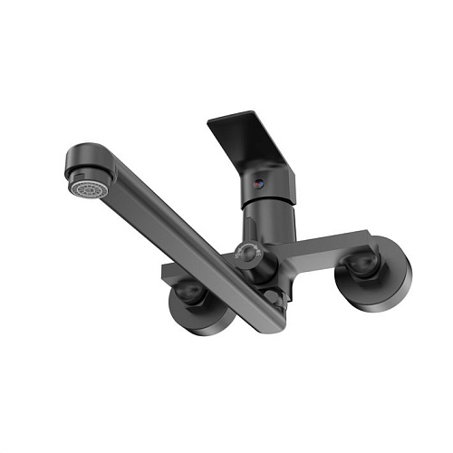 Смеситель д/ванны "AMA" (AMA-1015BL) длинный излив черный TOKITO