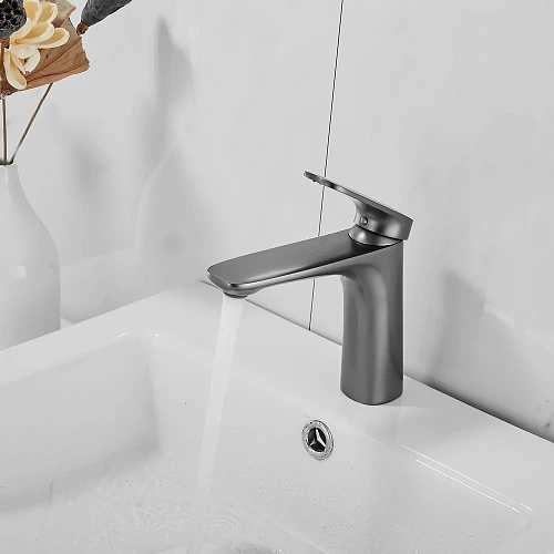 Смеситель д/раковины SHEVANIK оружейная сталь S8501T