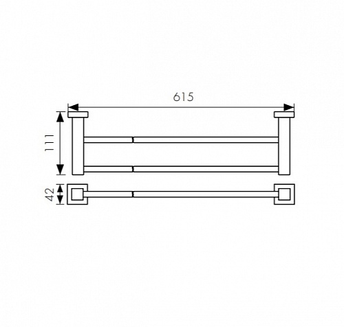 Держатель полотенца(прямой) двойной KH-1708 KAISER 