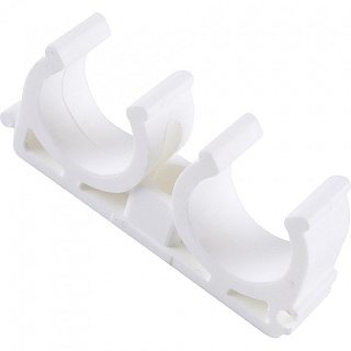 Зажим двойной 2*20 белый (50/500)  ТЕВО