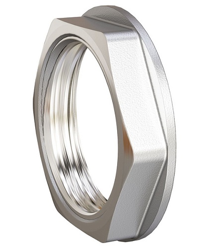 Контргайка 1 1/2" латунь никель LD (50)