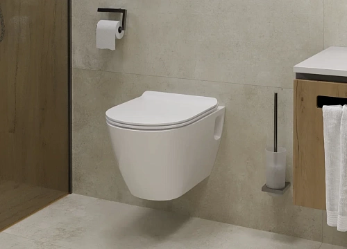 Унитаз подвесной  "ART" безободковый, сиденье мультилифт(Самара) 