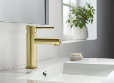 Timo Смеситель д/раковины Saona 2361/17F золото матовое АКЦИЯ!!