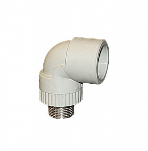 Колено  25*3/4"нар.рез. белый (10/100) ПРО АКВА (РА27014Р)