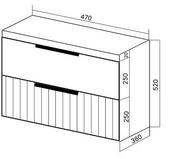 Комплект мебели 50 "Сицилия-50" подвесная 2 ящика капучино  VIANT (ум.MODUO-50)