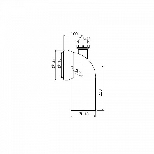 Фановая труба 110х90 с присоединением 40  ALCAPLAST A90-90P40