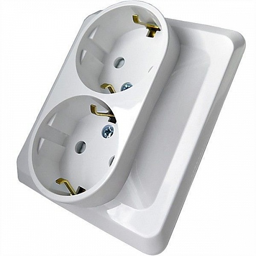 Розетка внутр. двойная с/з "Этюд" Schneider Electric