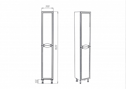 Пенал напольный "Лима" 30см ЛВ VIANT СНЯТ С ПРОИЗВОДСТВА