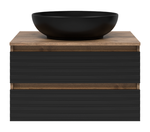 Тумба 70 "Dakota-70" подвесная черный кварц/дуб MISTY