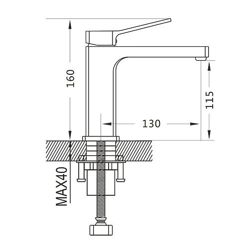 Смеситель д/раковины SHEVANIK оружейная сталь S9901T