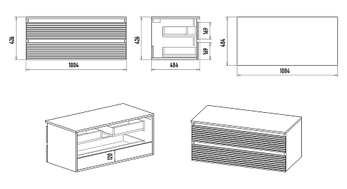Тумба 100 "Dakota-100" напольная 2 ящ. белый/дуб MISTY