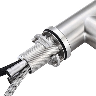 Смеситель д/кухни "AISAI" (AIS-1025SS) нерж, с вытяжным  изливом  TOKITO 