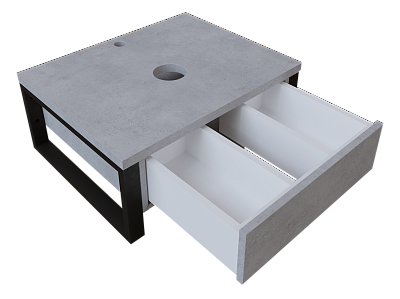 Тумба 60 "GRUNGE LOFT-60" подвесная Бетон светлый 1 ящ. 1 Марка 