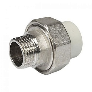 Разборное соед.20*1/2"нар.рез. серый (прокладка О-RING) (125) ТЕВО