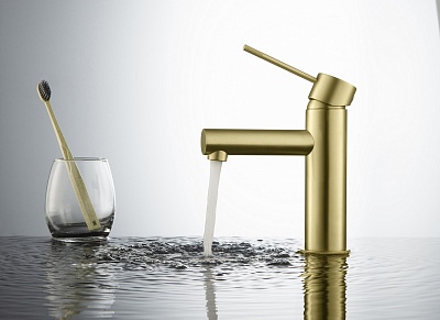 Timo Смеситель д/раковины Saona 2361/17F золото матовое АКЦИЯ!!