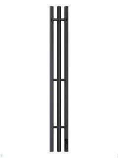 Полотенцесушитель  1200х156 "TRES" круг электро черный муар (RAL 9005 муар)  TERMINUS