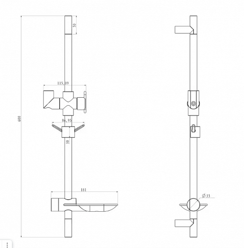 Комплект д/ванной "Point" (0380С) 35 мм.  LEMARK  ВЫГОДА!!