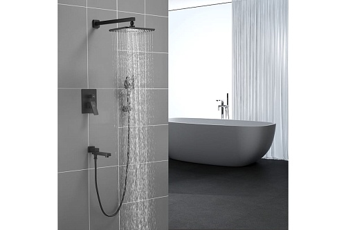 Душ. система ROSE встраиваемая 3 в1 черный R2835H