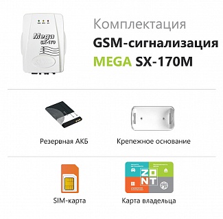 Охранная беспроводная GSM сигнализация MEGA SX-170М с WEB