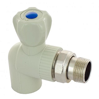 Вентиль для радиатора с амер. 25*3/4 (угловой) серый (60)  ТЕВО