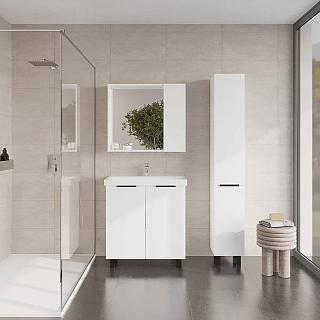 Комплект мебели 80 "Берлин-80" напольная 2 дв. белая VIANT (ум.MODUO-80)