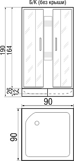 Кабина душевая RIVER QUADRO Б/К 90/24 МТ 
