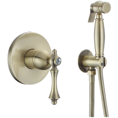 Смеситель с гиг. душ встраиваемый бронза ROSE R0105Q