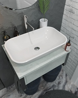 Тумба 60 "GRUNGE LOFT-60" подвесная Бетон светлый 1 ящ. 1 Марка 