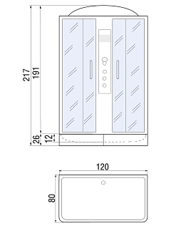 Душевая кабина SENA 120/80/26 TH