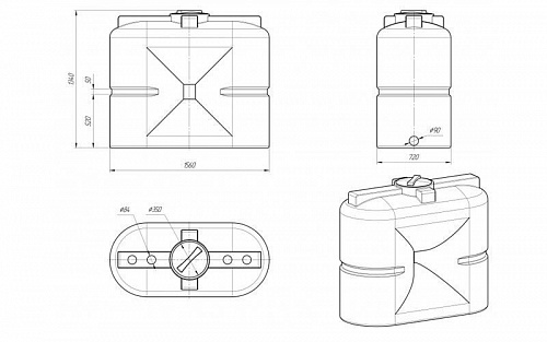 Емкость S 1000 (1300x730x1580) ВЫГОДА