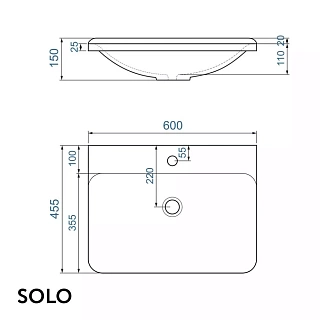 Комплект мебели 60 "Бали-60" подвесная 2 ящ. серый VIANT (ум.Solo-60)