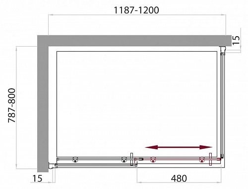ДУШЕВОЙ УГОЛОК BELBAGNO UNO-AH-1 120/80-C-Cr