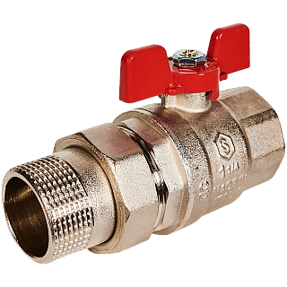 Кран шар. полнопроходной с амер. (EPDM) с упл. на сгоне баб. ВН 1 1/4"  (4/16) SVB-1007-200032 STOUT (замена арт.78798)