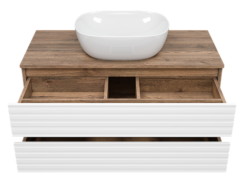 Тумба 100 "Dakota-100" напольная 2 ящ. белый/дуб MISTY