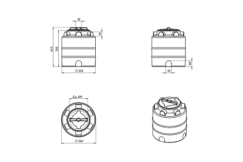 Емкость ЭВЛ-Т-100 (H650xD560)