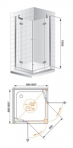 ДУШЕВОЙ УГОЛОК CEZARES VERONA A-2 120-P-Cr