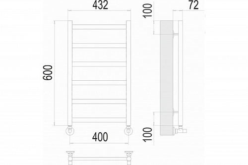 Полотенцесушитель 400х600 П6 "Аврора" TERMINUS 
